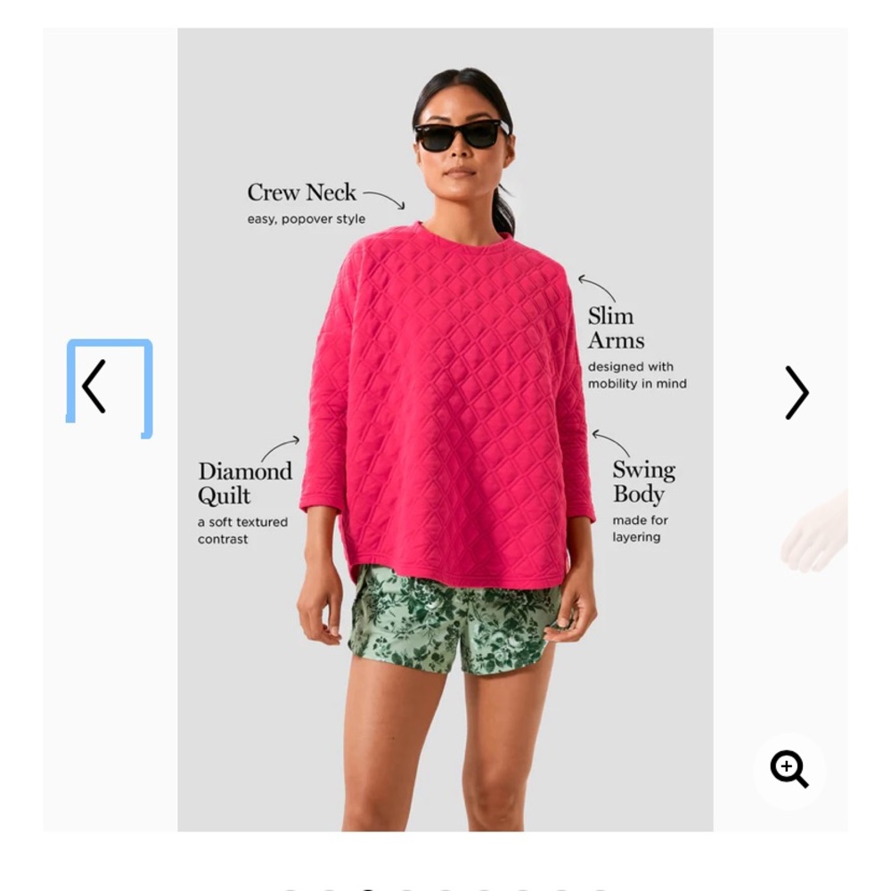 TNUCK Sport Tuckernuck Azalea Ally Swing Quilted Crewneck Pullover sweatshirt - Picture 1 of 6